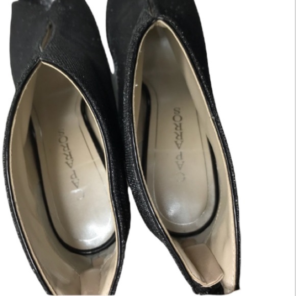 Caparros Women’s Pavlova Black Sparkling Open Toe Zip High Heel Booties. - Picture 5 of 7